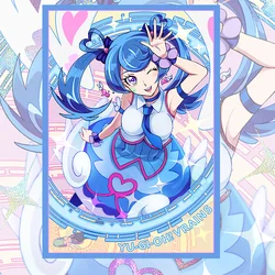 50PCS Yugioh VRAINS Trickstar Blue Angel Card Sleeves Yu-Gi-Oh! TCG OCG Trading Cards Laser Shine Protector Case