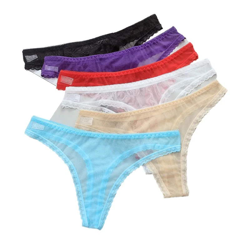Sexy Lace Women's Panties Lingerie G-String Thongs Underwear Female Women Thong Panties Low-rise T-pants Transparent Knickers