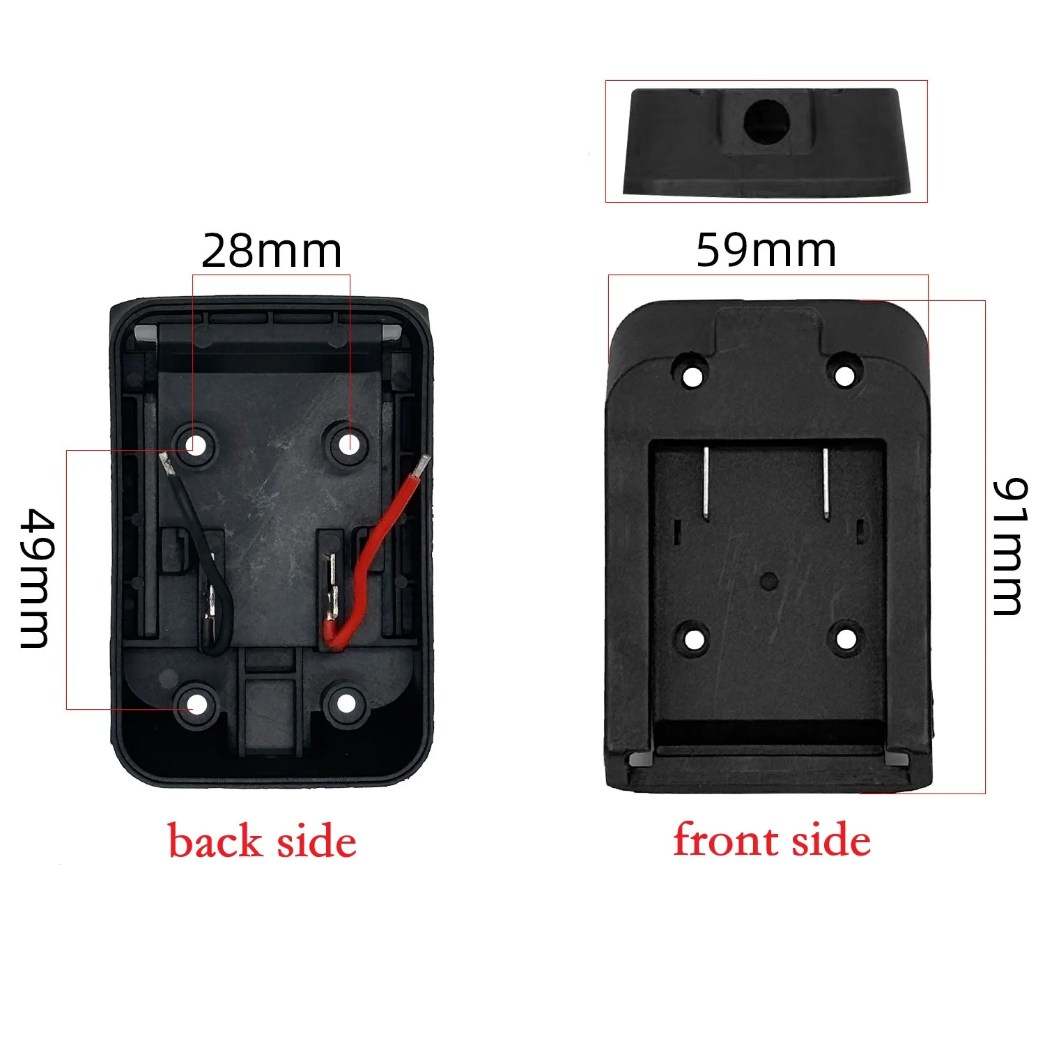 Battery Adapter Converter For Dayi A3/2106 Li-Ion Power Tool Battery For Car Starting Boost And Outdoor Repair Use Black ABS