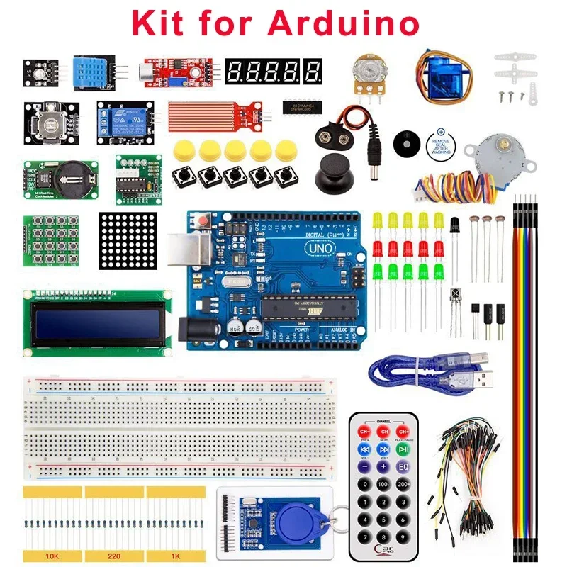 Kit de inicio RFID para arduino UNO R3, versión mejorada, caja de aprendizaje al por menor, Kit de inicio UNO R3, Sensor RFID para arduino