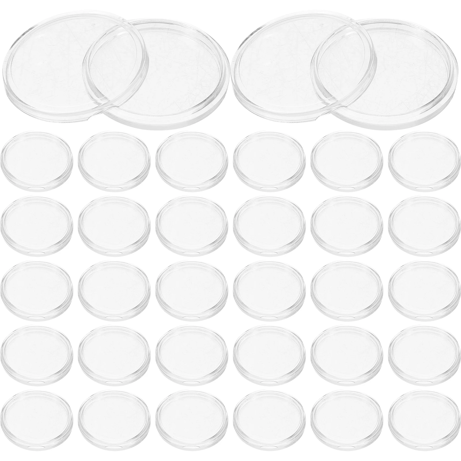 50 قطعة حماية 27 مللي متر حافظة تخزين مستديرة شفافة لجمع خفيفة الوزن عرض كريستال صغير هدية ترويج