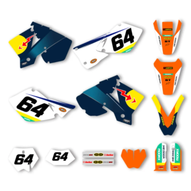 

DSMTECH Motorcycle Graphics Background Decal for KTM 125 250 300 350 450 2003 2004 SX SXF 2004 EXC Decals Stickers Kits 002