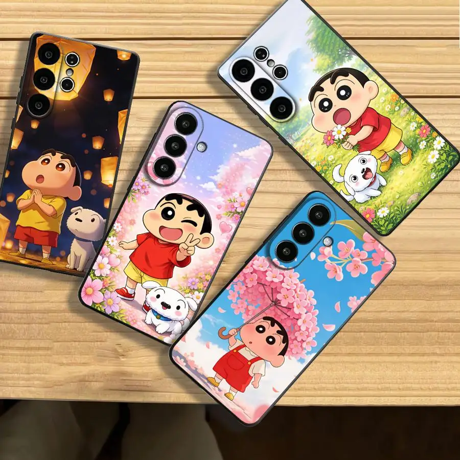 Shin‑Chans Sky‑Lantern Phone Cover Case for Samsung Galaxy S26 Ultra S23 S24 S21 FE S25 Plus Note 20 8 9 10 S20 S26+ S10 S9 S25+