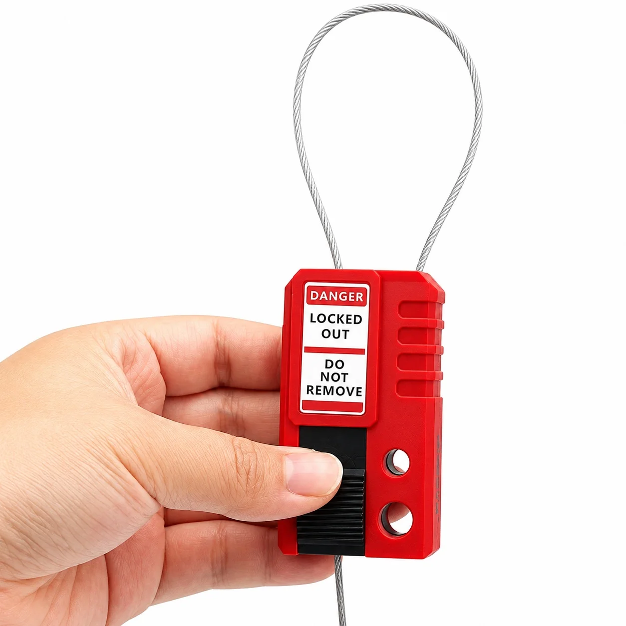 Adjustable Micro Cable Lockout with 1.5MM Diameter Stainless Steel Cable for Insturial Lockout-Tagout BD-L42