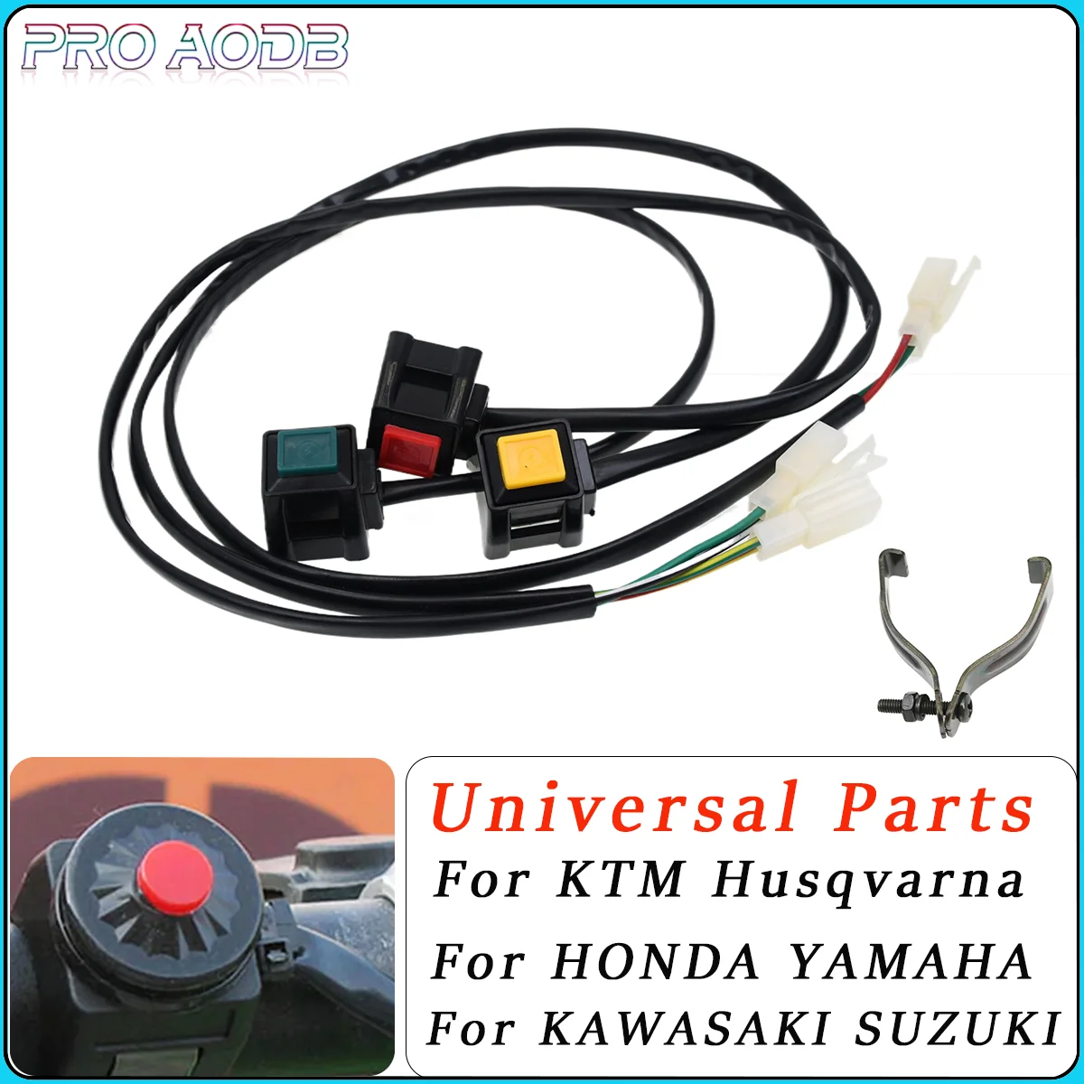 

Motorcycle ATV Motorbike Power Ignition Start Switch Button 22mm Handlebar Switch For Yamaha Honda KTM Suzuki Kayo Dirt Bike