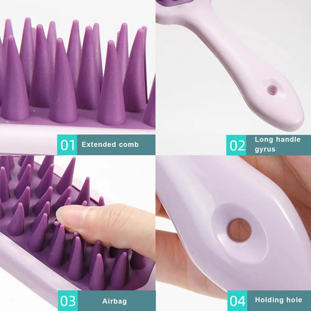 Plastic Silicone Massage Comb Clean The Scalp Thoroughly Scalp Massage Easy Foaming Head Massage Brush Bath Comb Brush Shampoo