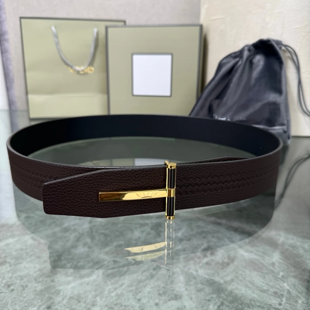 High Quality Genuine Fashion Belts Business Belt 2026 Top Luxury Designer Brand T Buckle Men Real Leather Jeans Waistband 3.8CM