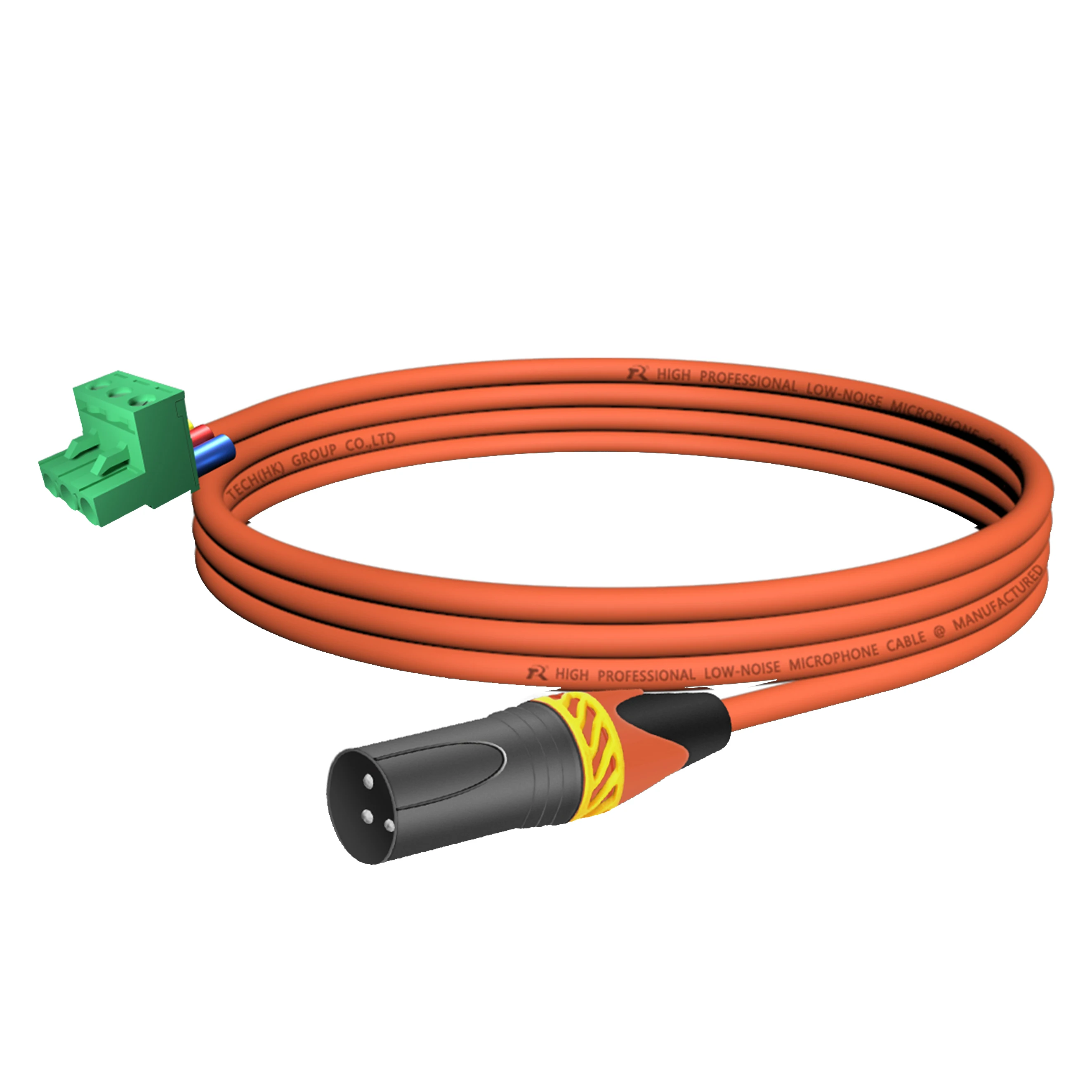 1 Stück Phoenix-zu-XLR-Audiokabel, Abgeschirmtes Kabel mit XLR-Stecker/Buchse und Gelber Rutschfester Zugentlastung – Detail 7