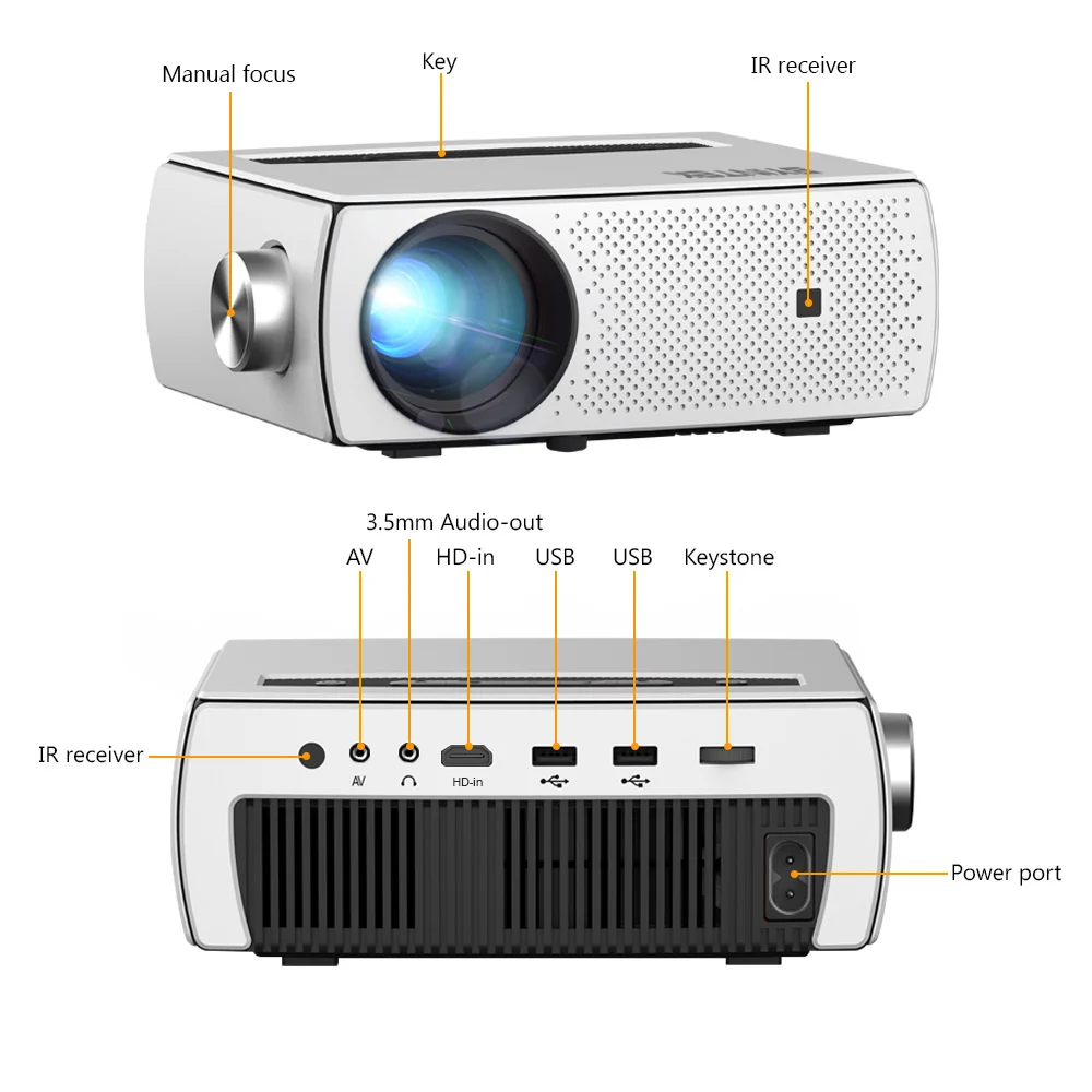 Byintek K18 Basic Full HD Projector Video WIFI LED  Holographic Home Theater Projector