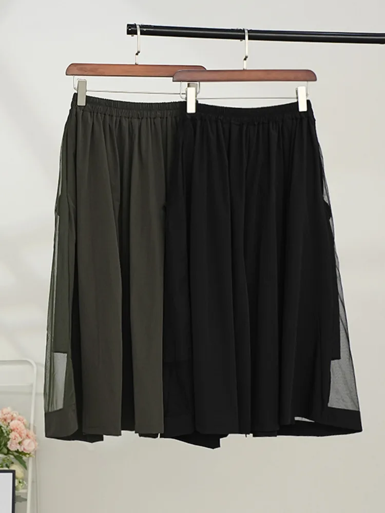 [EWQ] Elastic High Waist Patchwork Zipper Skirts Pockets Design All-match Casual Women Skirt 2024 Autumn New Fashion CPG2081