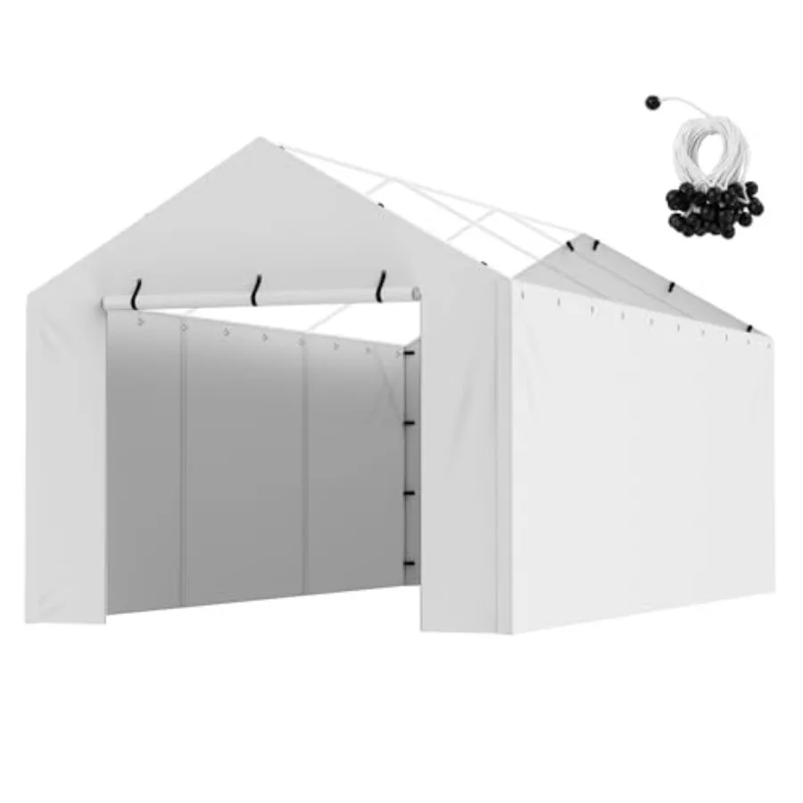 

Сменный навес для автомобиля 10 x 20 футов с боковыми стенками для гаражного палатки, сверхпрочный водонепроницаемый брезент с защитой от ультрафиолета