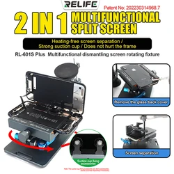 Relife RL-601S plus 2 em 1 universal telefone móvel aquecimento livre remoção de remoção da tela separação braçadeira capa traseira do iphone móvel