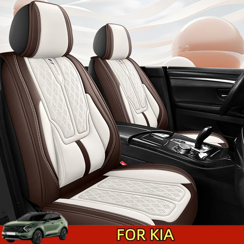 

Чехол на автомобильное сиденье KIA из искусственной кожи, водонепроницаемый, мягкий, удобный, износостойкий, на талии, с полной оберткой, чехол на переднее и заднее сиденье