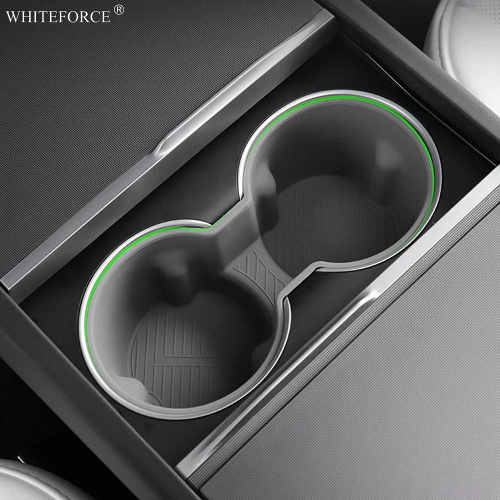 

For Tesla Model 3 Highland 2024 Car Water Cup Holder Storage Box Center Console Cup Holder Rear Seat Water Cup Cover Accessories