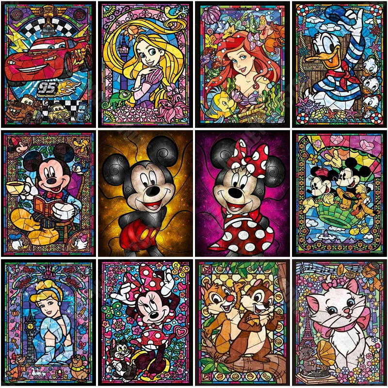 

Mickey Mouse Donald Duck Diamond Painting Cartoon Marie Cat Rhinestone Pictures Diamond Mosaic Cross Stitch Home Decor Handmade