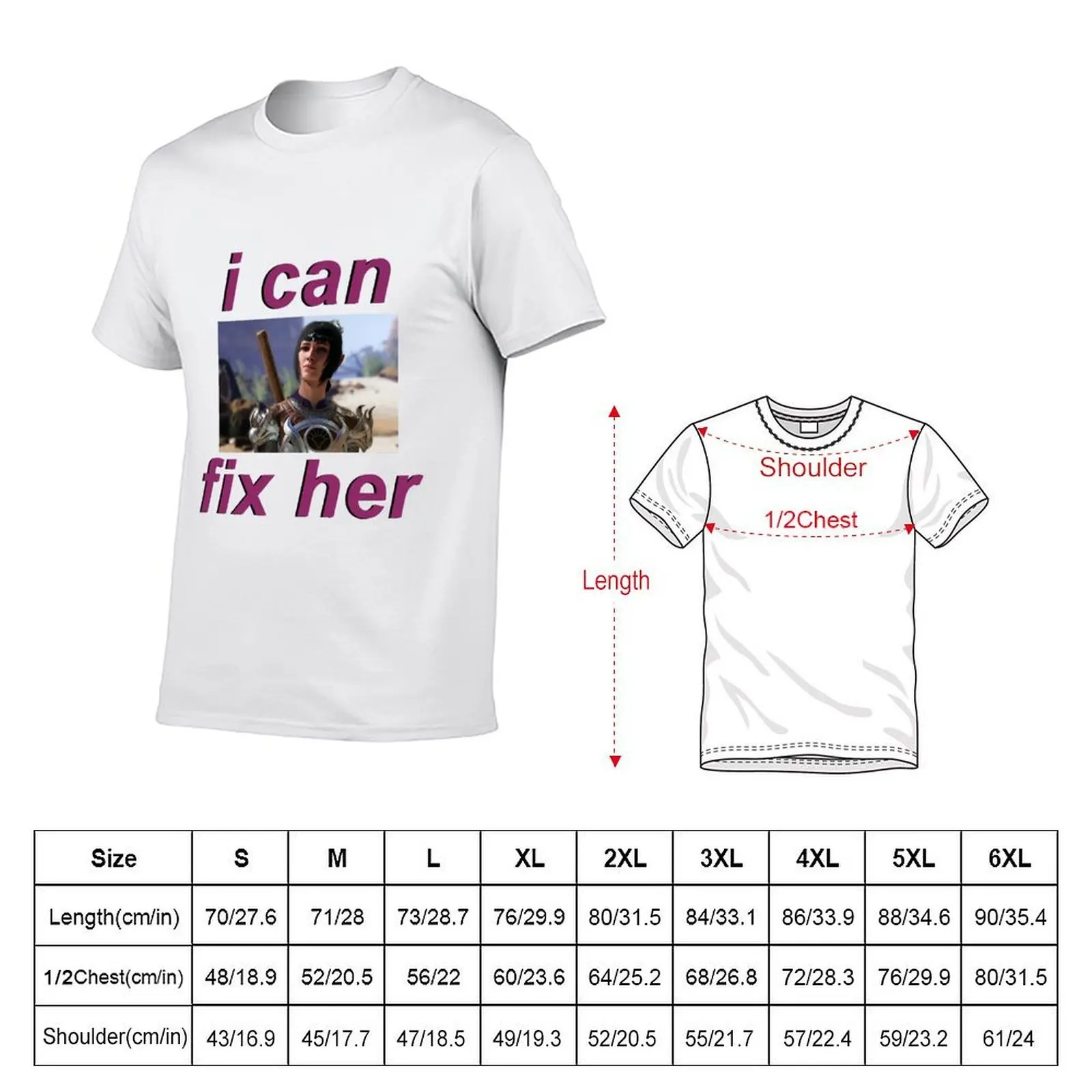 Shadowheart I can fix her T-Shirt t shirt for man printed t shirts for man T-Shirt