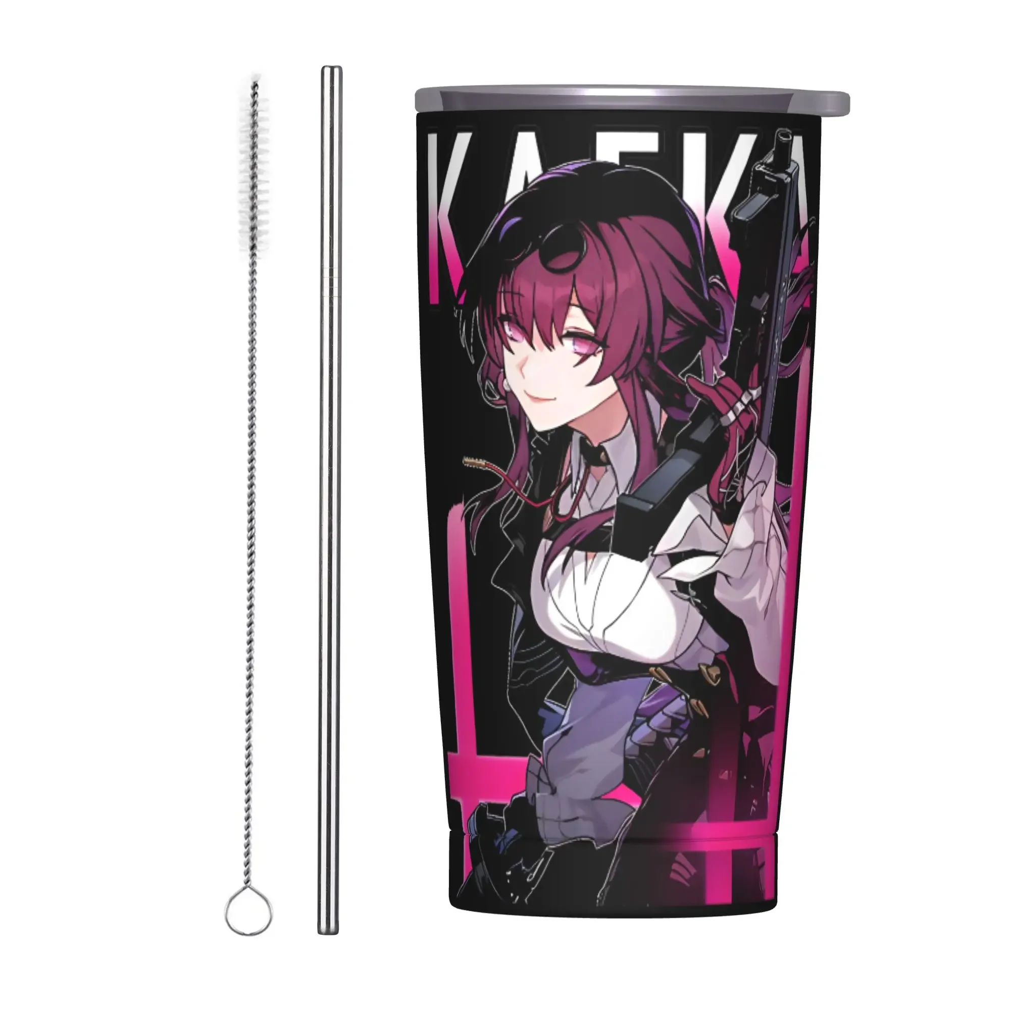 Kafka Honkai Star Rail Insulated Tumbler with Lid Game Anime Vacuum Coffee Mugs Office Home Hot Cold Drink Cup, 20oz