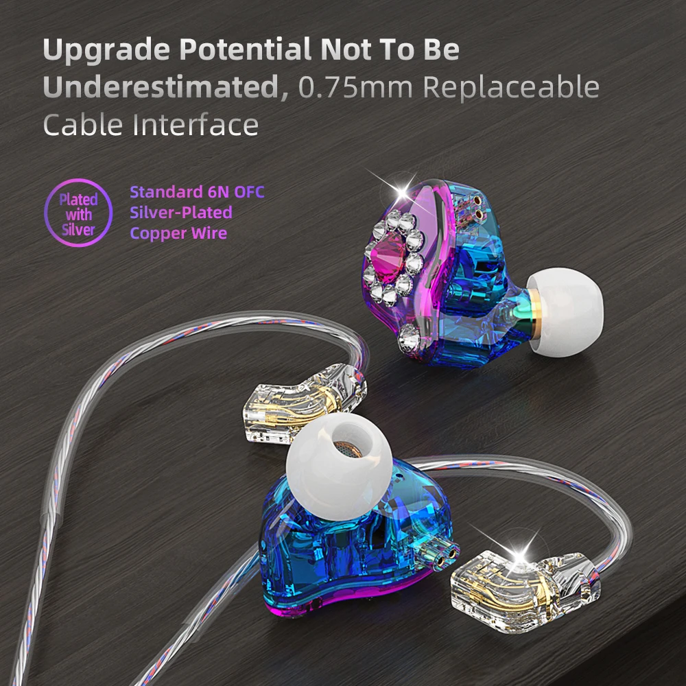 หูฟังเพชร AK6 Spark HIFI 1.2เมตร/2.5เมตรหูฟังนักดนตรีหูฟังมีไมโครโฟนแบบมีสายส่งคืนเสียงชุดหูฟังเกมกีฬา