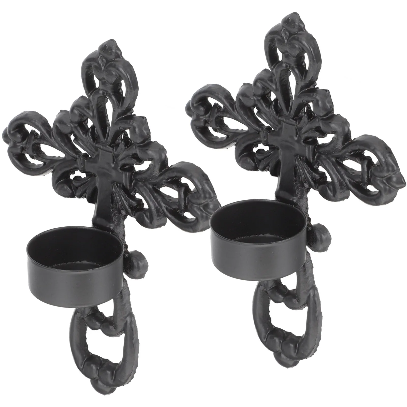 

2Pcs Cross Wall Sconce Holder Metal Art Stand for Home Decoration Living Room Dining Room Wedding Anniversary