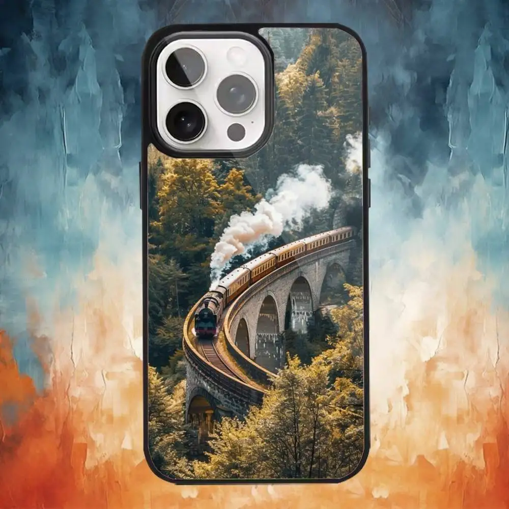 Funda de teléfono de viaje ferroviario de tren para iPhone 17,16,15,14,13,12,Plus,Pro,Max para carga inalámbrica magnética Magsafe