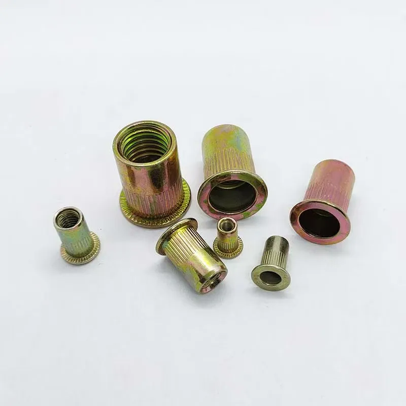 Metric & SAE Rivet Nut Kit M3 M4 M5 M6 M8 M10 M12 Carbon Steel Zinc Plated Finish Flat Head Threaded Insert Nut Rivet Nut Set