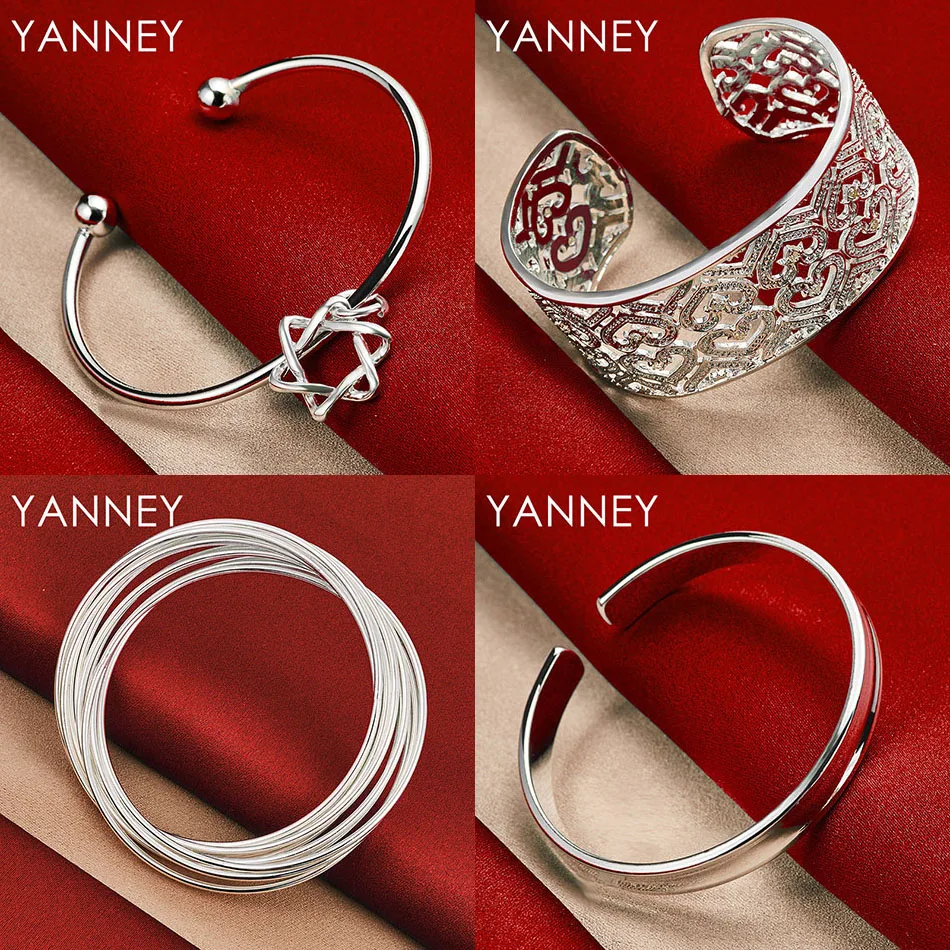 

925 Sterling Silver Bracelet Exquisite Heart Shaped Hollow Bracelet Women Fashion Party Gift Jewelry Accessories Wedding