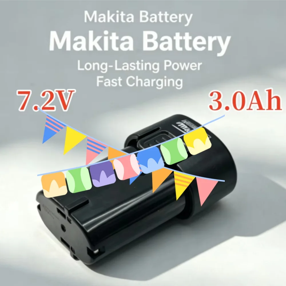 

NEW 7.2V Lithium Battery 3000mAh High Capacity Compatible with Makita BL7010 BL0715 DF010 DF022 DF012 Electric Tools