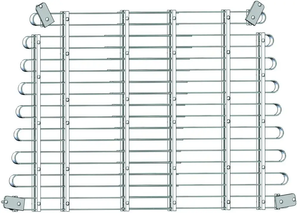 Well Grate-Fits Metal Window, Well Grate com grandes cantos frontais de raio, L9, 34 "-37" D x 45 "-60" W