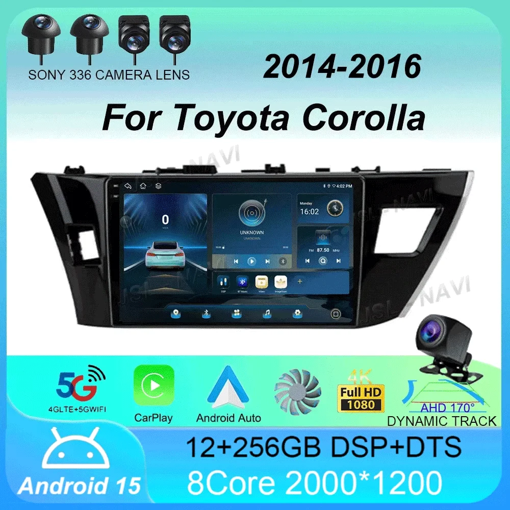 

Car Radio Android 15 For Toyota Corolla 2014 2015 2016 Levin Ralink 2013 - 2018 Carplay Auto GPS BT Navigation Video 2Din Stereo