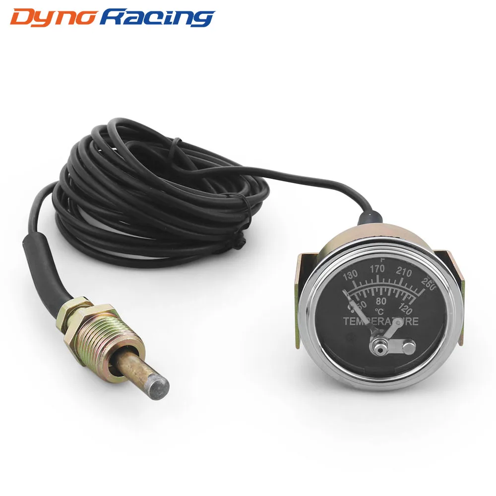 

Механический датчик температуры воды 2 дюйма, 52 мм, 12 В, ручная сигнализация, 50-120 ℃ /130-250 ℉ Измеритель температуры воды Желтый свет Датчик NPT 1/2