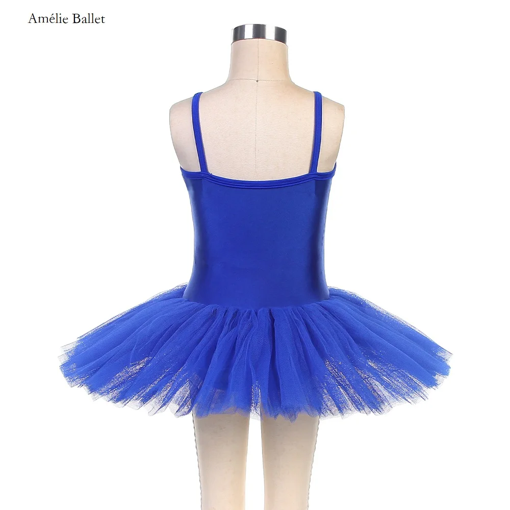 Azul Spandex Ballet Dance Tutu para Meninas, Bailarina Stage Show Costume, Kids Vestidos Performance, 5 Cores Disponíveis, 17050