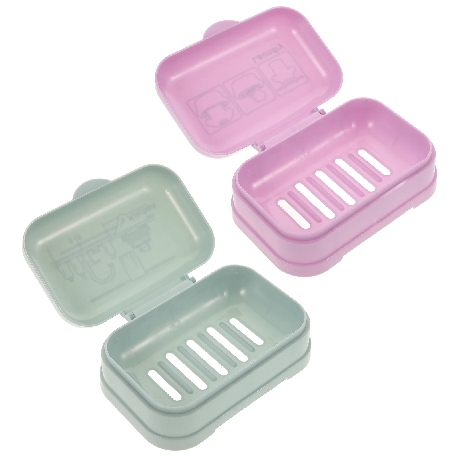 

2Pcs Soap Dish with Lid Durable Plastic Bathing Accessories Large Size Double Layer Soap Holder Bathroom Shower Travel Container