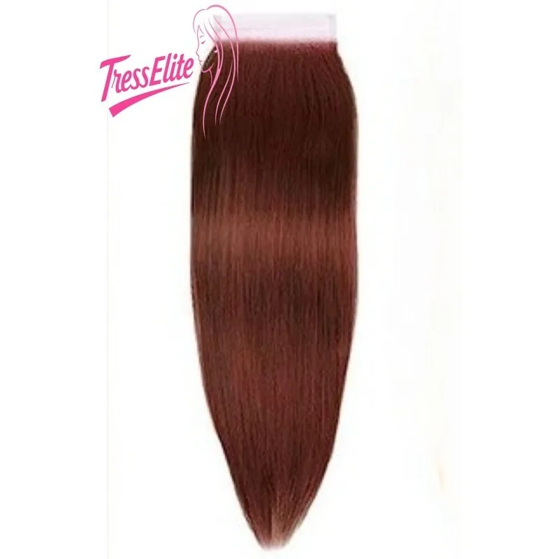 

Красновато-коричневые человеческие волосы премиум-класса с объемной волной 4x4, бразильские девственные волосы Remy, гладкая текстура, естественный вид, объемный вид