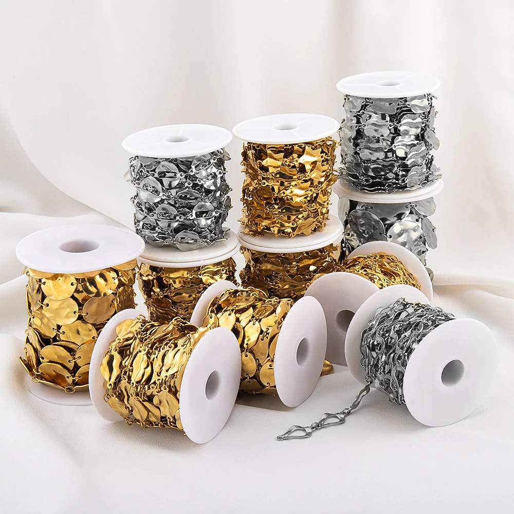 

Цепочка из нержавеющей стали 1 м, неправильной формы, с подвесками-бабочками, полые, в форме сердца, овальные, квадратные, для самостоятельного изготовления ожерелий, браслетов, ювелирных изделий, аксессуары