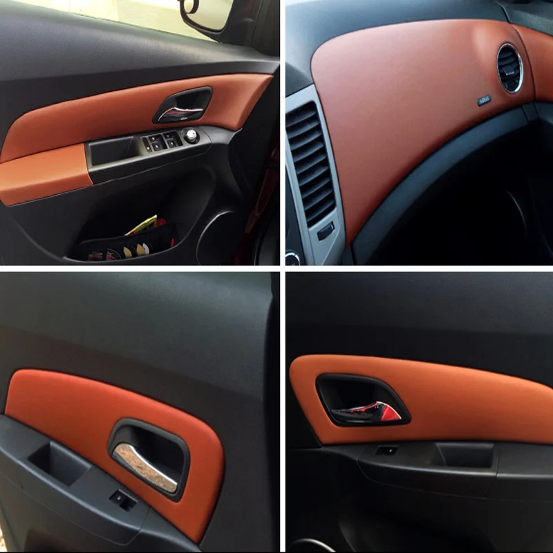 9szt LHD dla Chevrolet Classic Cruze 2009-2012 2013 2014 2015 Panel podłokietnika drzwi samochodowych Pokrowiec na panel deski rozdzielczej ze skóry z mikrofibry