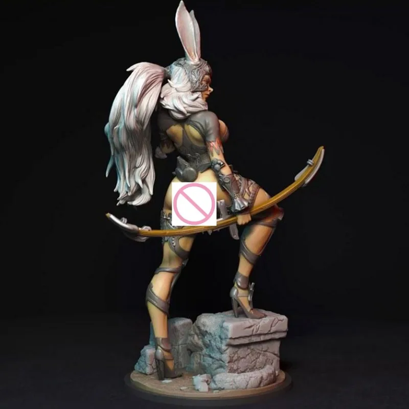 1/24 Scale Resin Figure Model Kit Fantasy Miniature Bunny Jungle Warrior Diorama Statue Unassembled & Unpainted Free Shipping