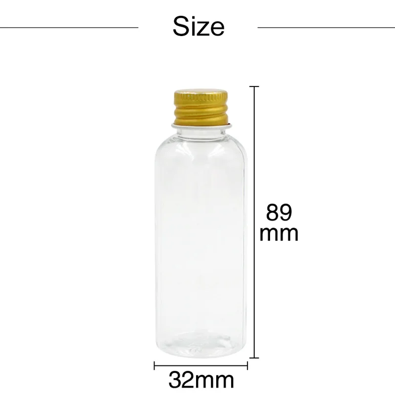 Botella vacía de plástico con tapa abatible de 60ml, tonificadores cosméticos, agua, champú, Perfume, contenedor recargable de viaje, marrón claro y verde