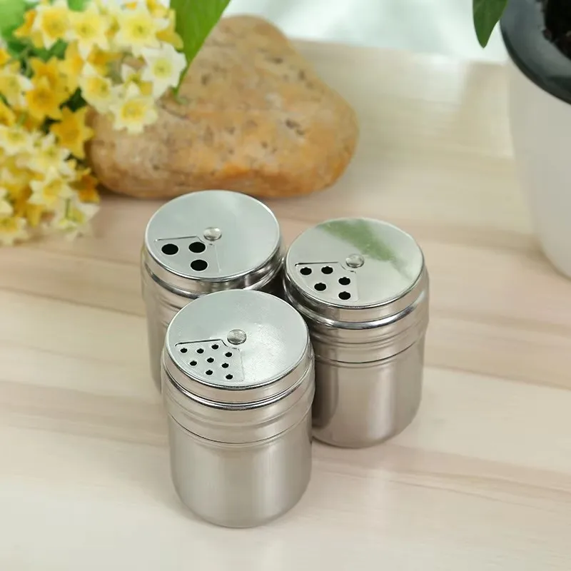 100Pcs/Lot Stainless Steel Kitchen Spice Jar Pepper Pot Storage Bottles BBQ Seasoning Cans