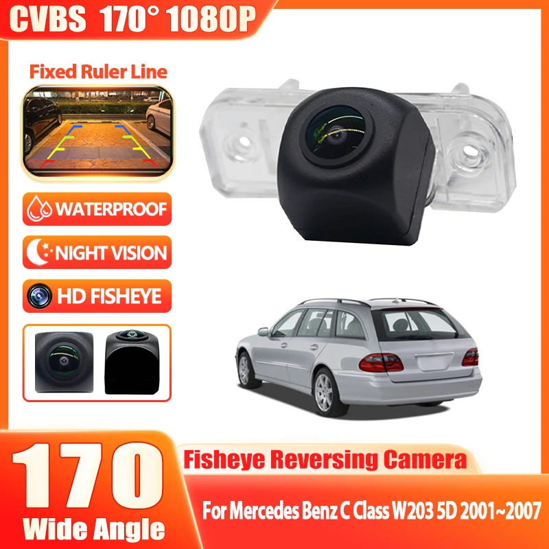 لمرسيدس بنز C الفئة W203 5D عربة E الفئة W211 2001 ~ 2008 HD 1080P عين السمكة مركبة الرؤية الخلفية كاميرا احتياطية HD للرؤية الليلية