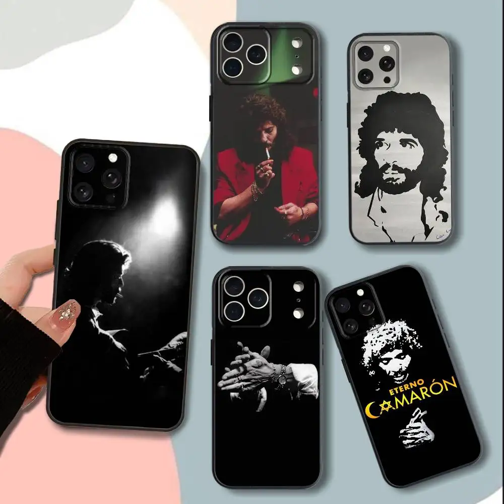 

C-Camaron D-De L-La IslaS Phone Case For iPhone 15,13,16,12,11,17,14,Plus,Pro,Max,XS,XR,X,SE,Mini,Soft Silicone Black Cover