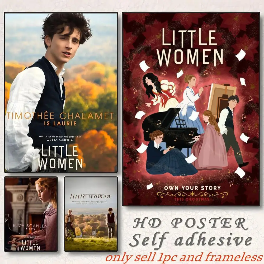 Hot Movie Little Women-W Tears Story Poster Self-adhesive Painting with prints Home bedroom living room decoration