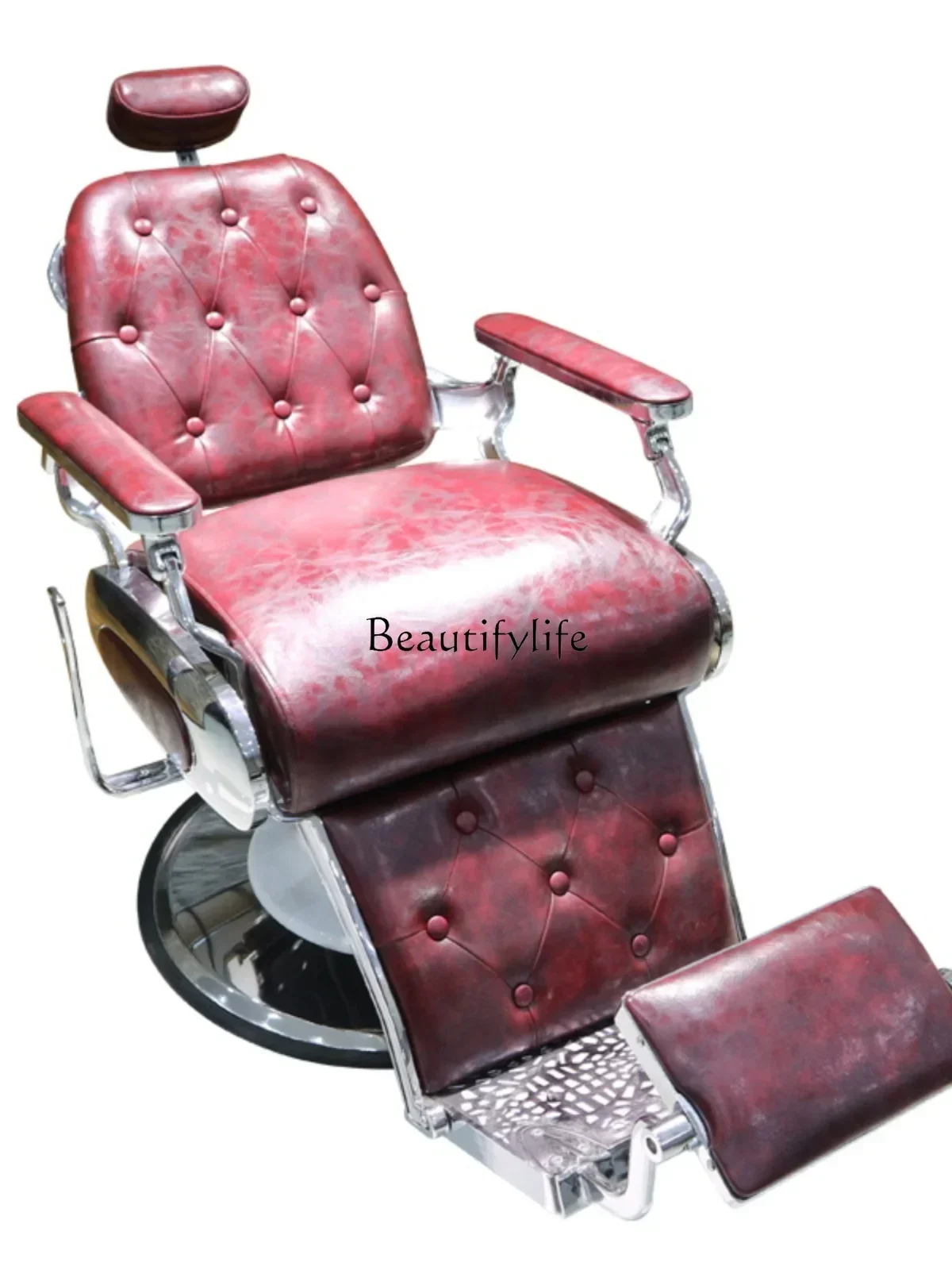 New Retro Barber Oil Head Large Chair Can Be Put down Hair Cutting and Shaving Chair