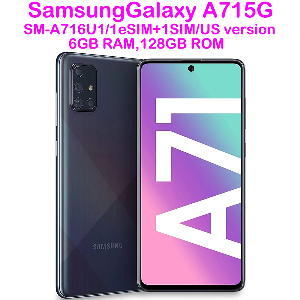 Refurbished Samsung Galaxy A71 5G Smart Android Phone A716U1 6.7-inch US Edition Used Samsung Eight Core NFC 64MP 4500mAh 25W