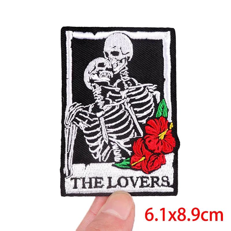 Rock/Schädel Stickerei Patch Band Patch Eisen auf Patches für Kleidung thermoadhäsive Patches auf Kleidung DIY Punk Stil Nähen Aufkleber – Detail 10