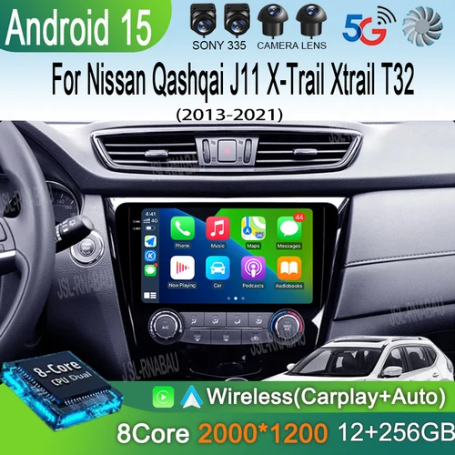Reproductor de Radio de coche Android15 para Nissan Qashqai J11 x-trail Xtrail T32 Rogue Dualis 2013-2021 compatible con OEM BOSE 360 Auto Carpaly 4G
