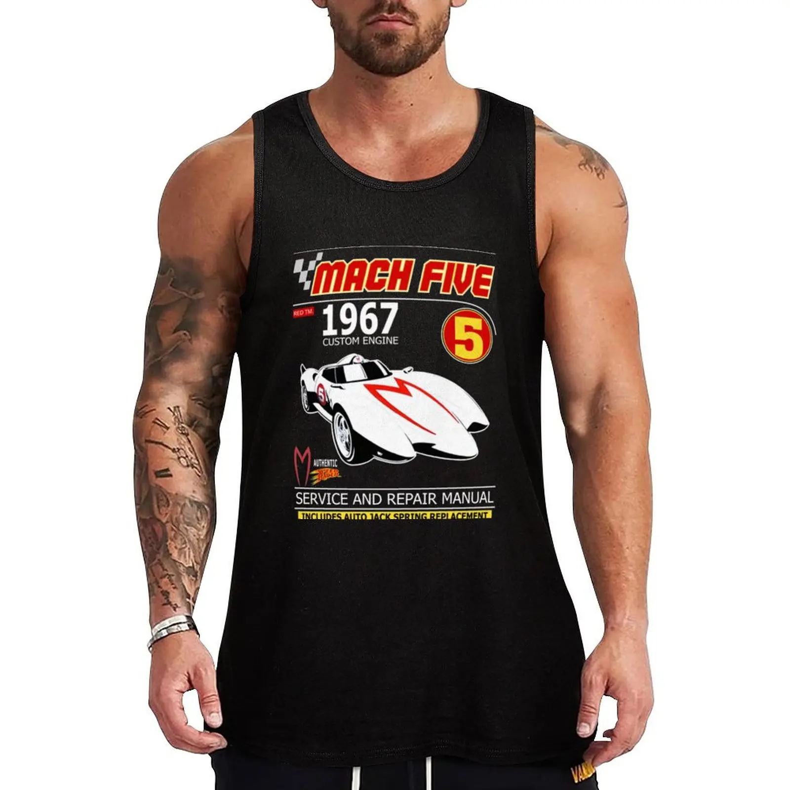 

Machh 5 Car Top - Vintage Retro Distressed Tank Top t-shirt Men's men gym Sleeveless T-shirt