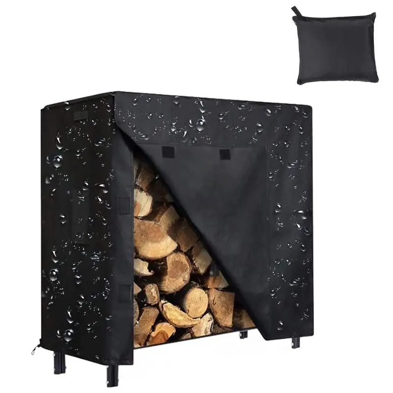 Waterproof Log Rack Cover Oxford Fabric Waterproof Firewood Rack Cover Weather Resistant Windproof Protection Cover Outdoor