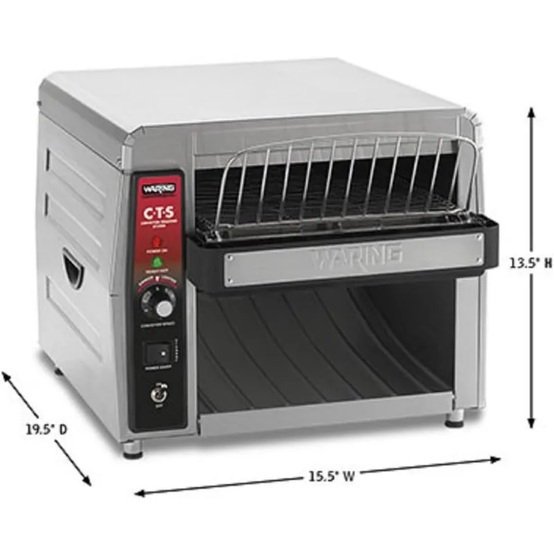 Waring Commercial CTS1000 Coneyer Toaster, 450 Slices per hour, 120V, 1800W, 5-15 Phase Plug