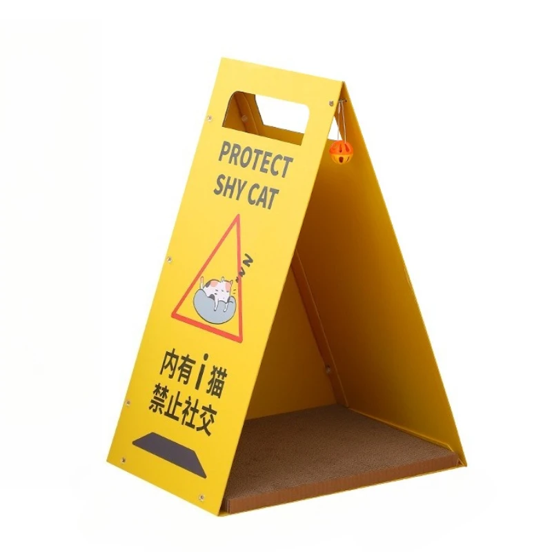 

Foldable Semi Enclosed Cat House Roadblock Scratching Board Bed Indoor Playhouse Cleanable Durable Cat Furniture For Cat