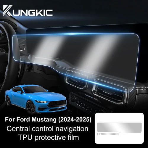 Imagen 1 del producto Película Protectora de Pantalla de Navegación Central TPU para Ford Mustang 2024 2025 2026, Adhesivo Antiarañazos, Accesorios RHD LHD
